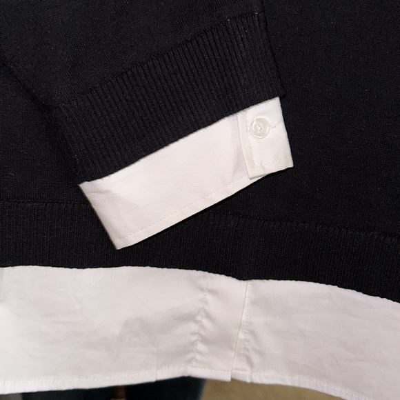 🩷 Like new! Chicos Heart Print Built-In Shirt sweater Size L. - Picture 6 of 11